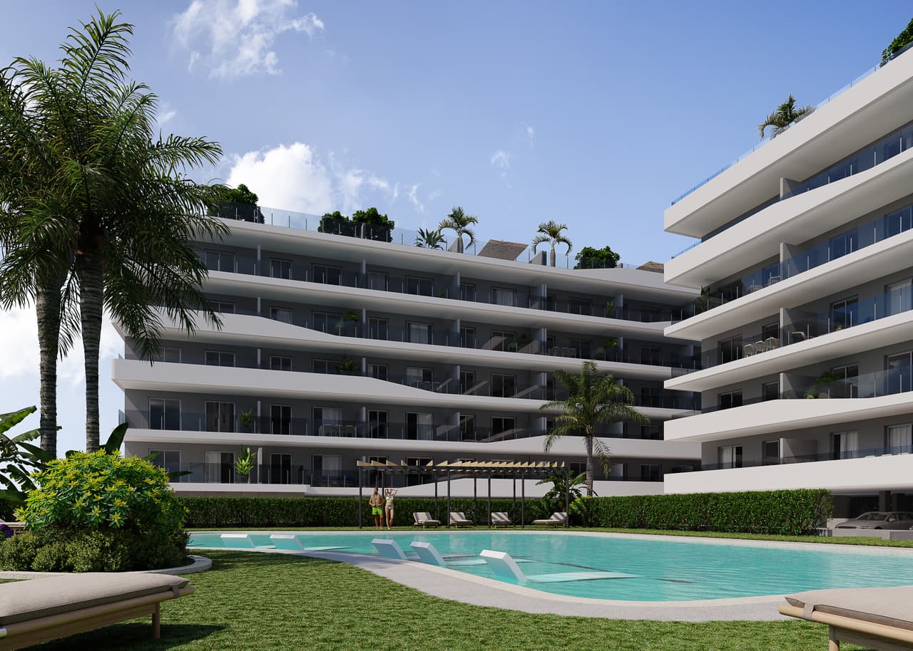 Zdjęcie nieruchomości w Santa Pola, Costa Blanca Południe – Apartament z 3 sypialniami, tarasem i basenem przy plaży w Santa Pola (1)