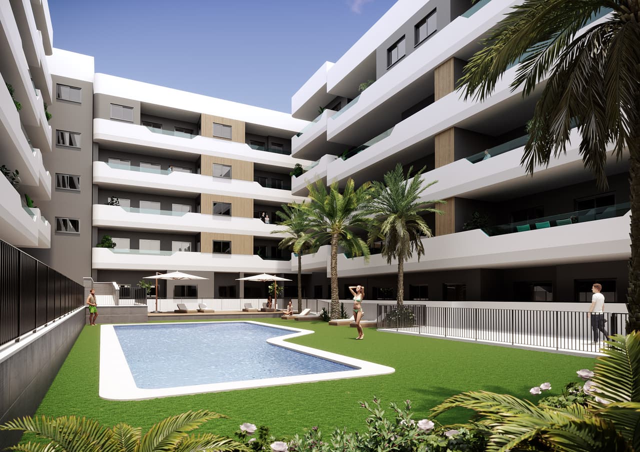 Zdjęcie nieruchomości w Santa Pola, Costa Blanca Południe – Apartament z 2 sypialniami, tarasem i wspólnym basenem w Santa Pola (1)