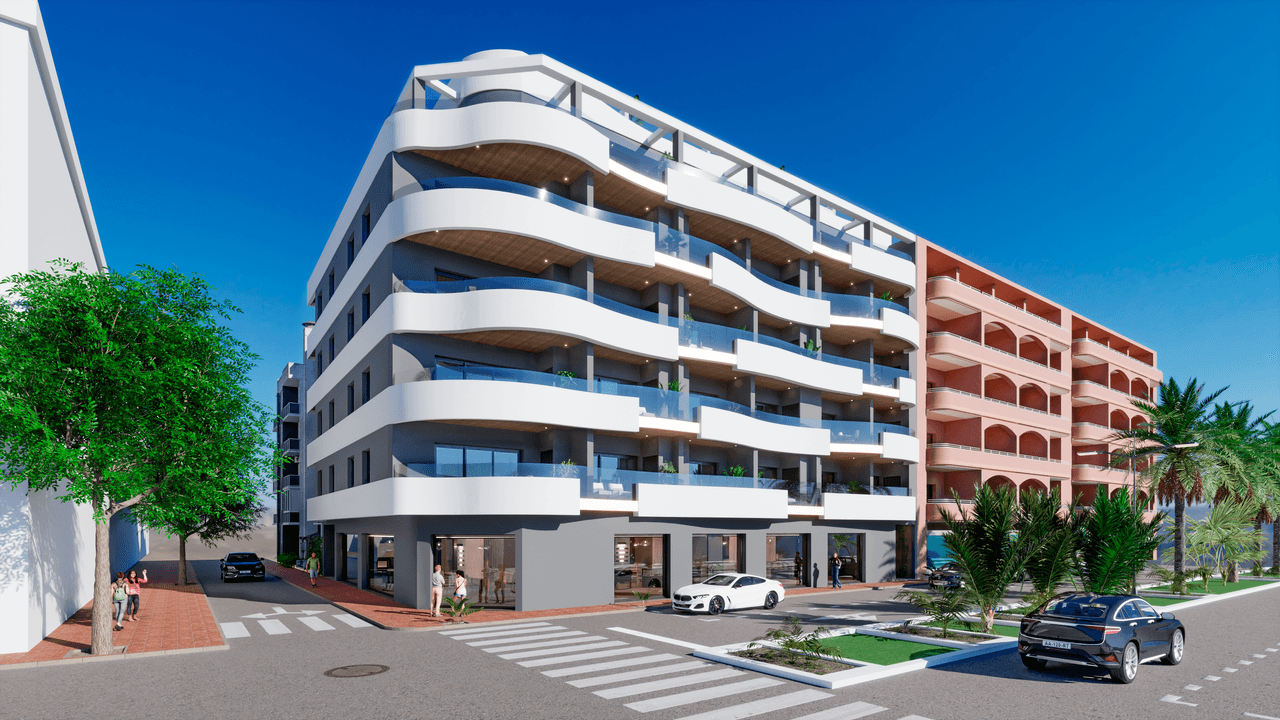 Zdjęcie nieruchomości w Torrevieja, Costa Blanca Południe – Apartament w Torrevieja z 3 sypialniami i wspólnym basenem, 100 m od plaży (1)