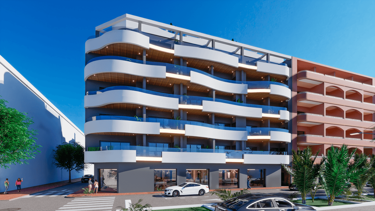 Zdjęcie nieruchomości w Torrevieja, Costa Blanca Południe – Apartament w Torrevieja z 2 sypialniami i wspólnym basenem, 100 m od plaży (1)