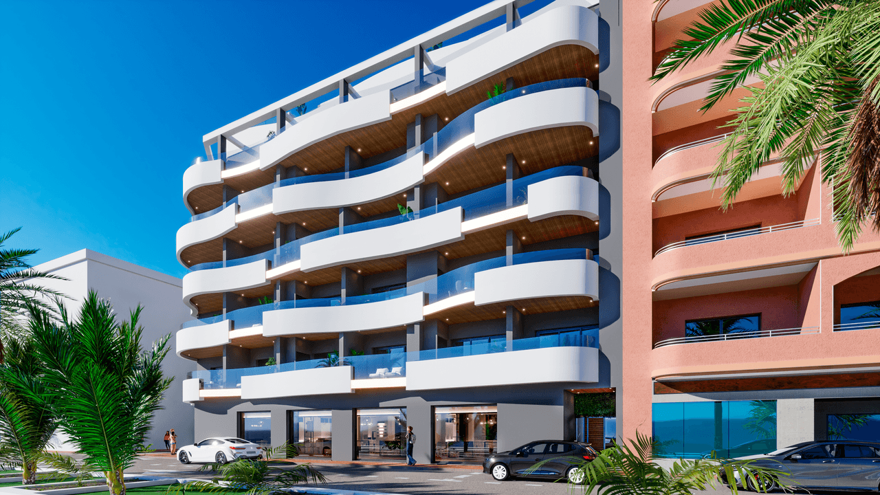 Zdjęcie nieruchomości w Torrevieja, Costa Blanca Południe – Apartament w Torrevieja z 3 sypialniami i wspólnym basenem, 100 m od plaży (1)