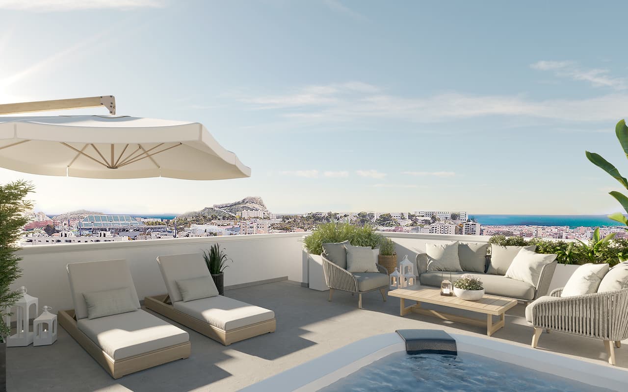 Zdjęcie nieruchomości w Alicante, Costa Blanca Południe – Penthouse z 3 sypialniami, solarium i wspólnym basenem w Alicante (1)