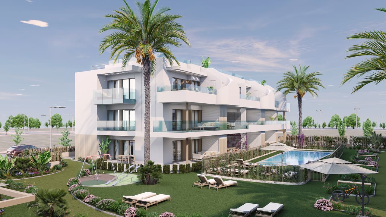 Zdjęcie nieruchomości w Pilar de la Horadada, Costa Blanca Południe – Apartament z 2 sypialniami, solarium i wspólnym basenem w Pilar de la Horadada (1)