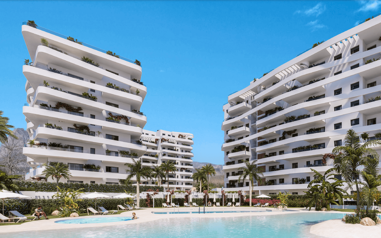 Zdjęcie nieruchomości w Villajoyosa, Costa Blanca Północ – Apartament z 1 sypialnią, tarasem i wspólnym basenem w Villajoyosa (1)