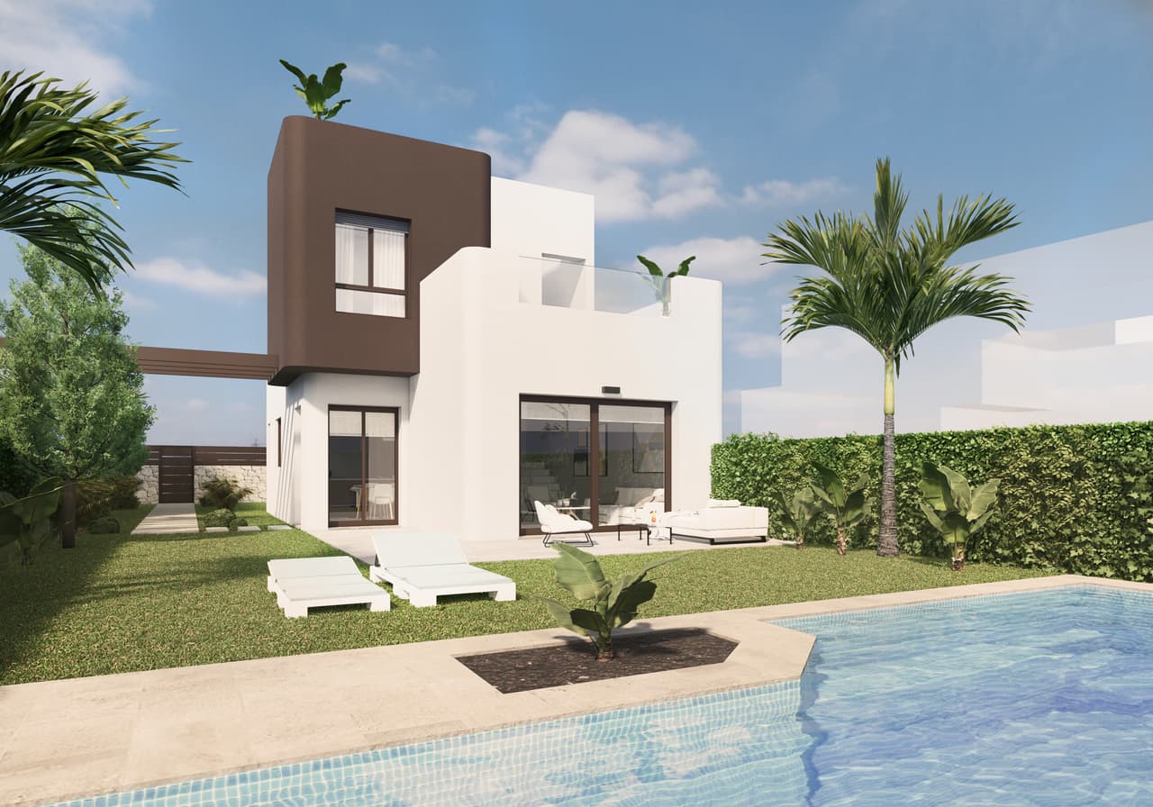 Zdjęcie nieruchomości w Pilar de la Horadada, Costa Blanca Południe – Willa z 3 sypialniami, basenem i solarium przy polu golfowym w Pilar de la Horadada (1)