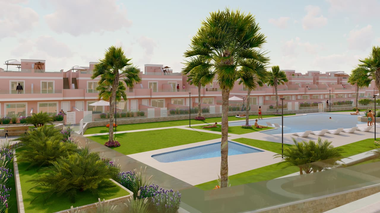 Zdjęcie nieruchomości w Pilar de la Horadada, Costa Blanca Południe – Dom z 3 sypialniami, tarasem z solarium i wspólnym basenem w Pilar de la Horadada (1)