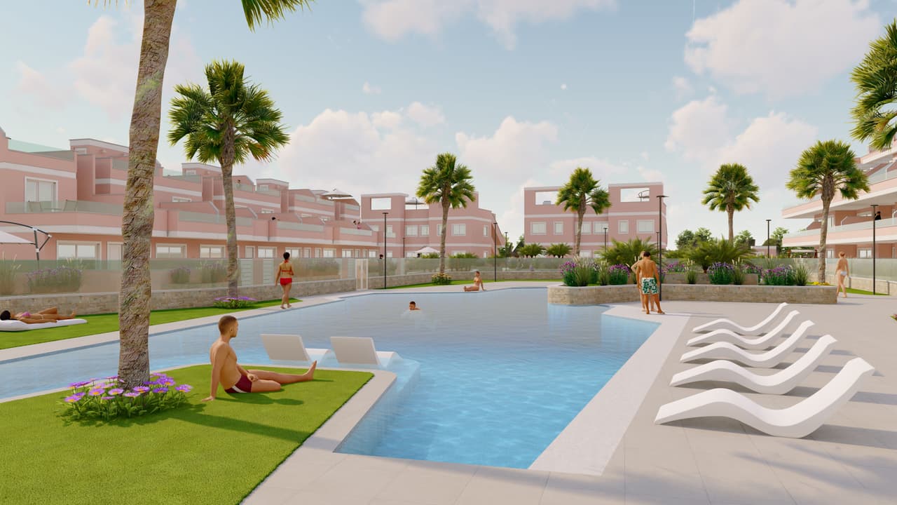 Zdjęcie nieruchomości w Pilar de la Horadada, Costa Blanca Południe – Bungalow parterowy z 3 sypialniami, dużym tarasem i wspólnym basenem w Pilar de la Horadada (1)