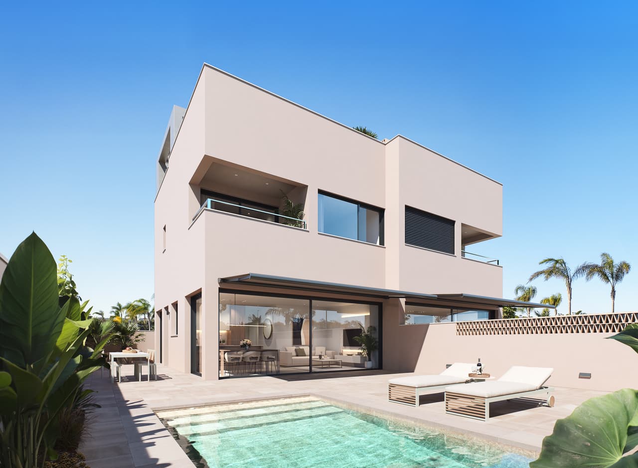 Zdjęcie nieruchomości w Torre de la Horadada, Costa Blanca Południe – Willa z 3 sypialniami, ogrodem, solarium i prywatnym basenem w Torre de la Horadada (1)