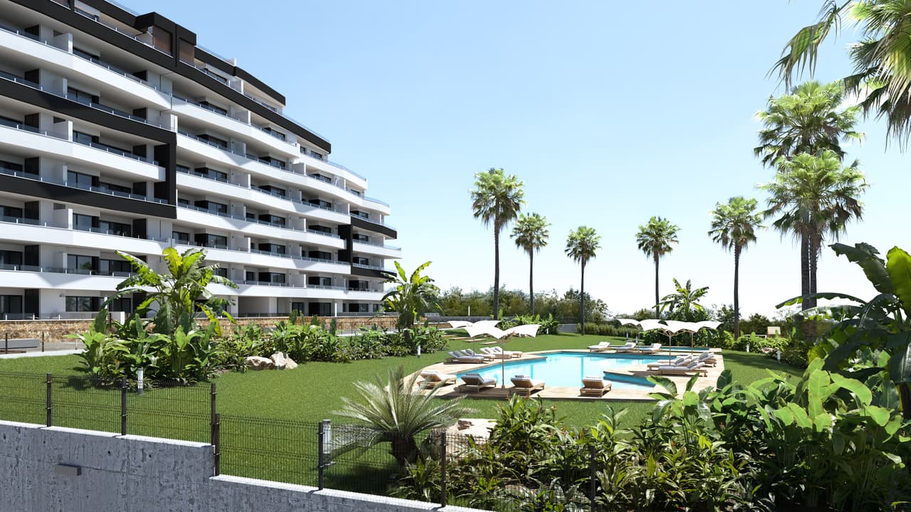 Zdjęcie nieruchomości w San Miguel de Salinas, Costa Blanca Południe – Apartament z 2 sypialniami, ogrodem, tarasem i wspólnym basenem w San Miguel de Salinas (1)