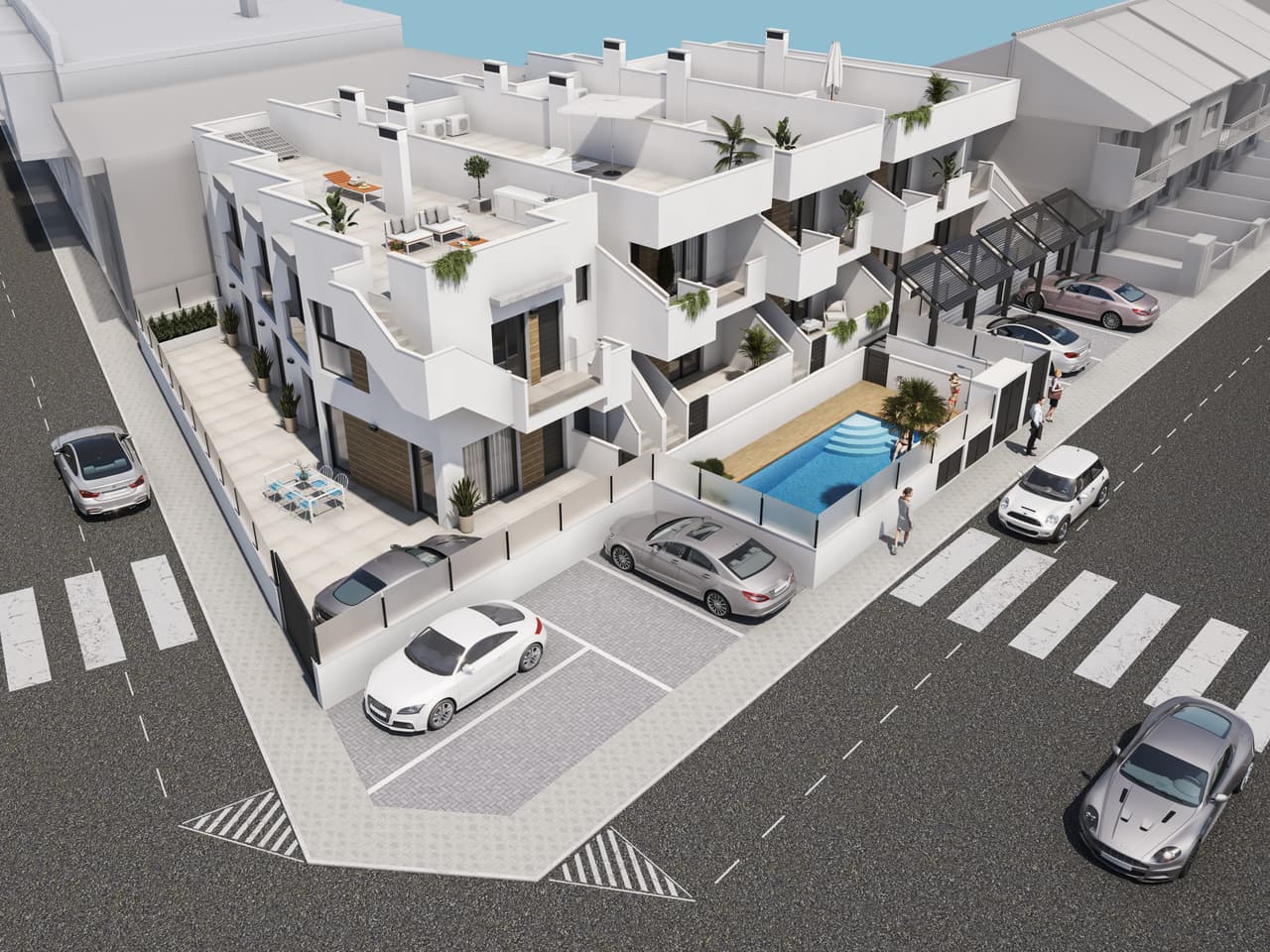 Zdjęcie nieruchomości w San Pedro del Pinatar, Costa Calida – Penthouse z 1 sypialnią, solarium, tarasem i wspólnym basenem w San Pedro del Pinatar (1)