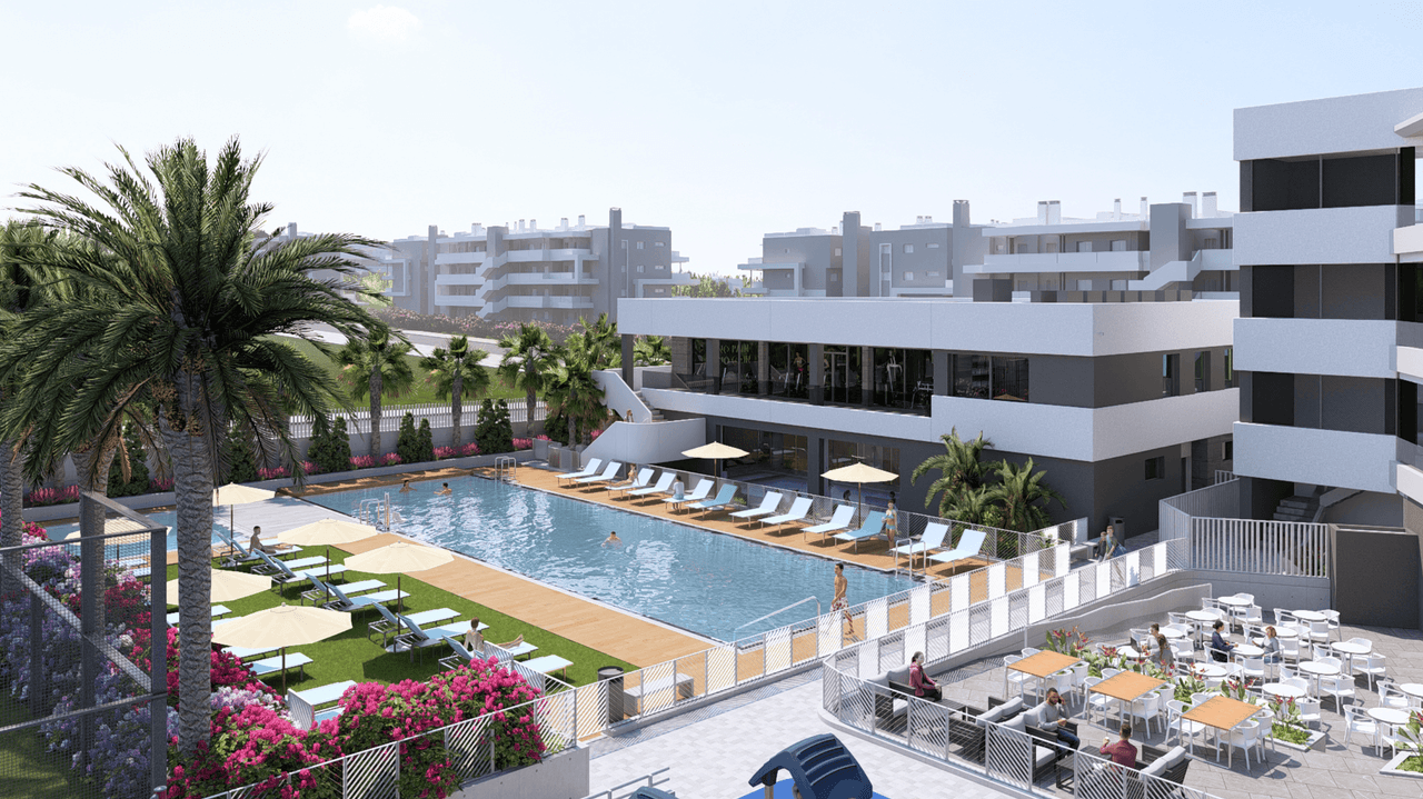 Zdjęcie nieruchomości w Torrevieja, Costa Blanca Południe – Apartament z 1 sypialnią, tarasem i wspólnym basenem w Torrevieja (1)