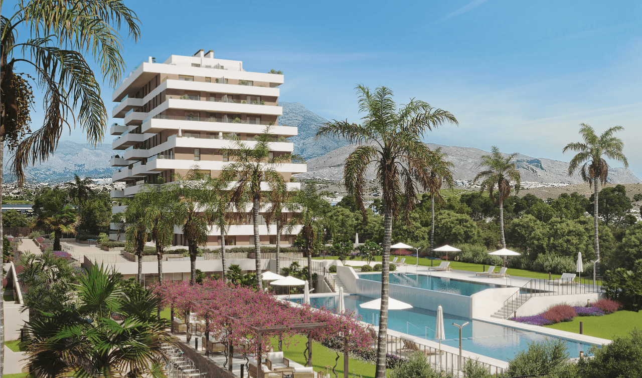Zdjęcie nieruchomości w Villajoyosa, Costa Blanca Północ – Apartament z 2 sypialniami, wspólnym basenem i siłownią w Villajoyosa (1)
