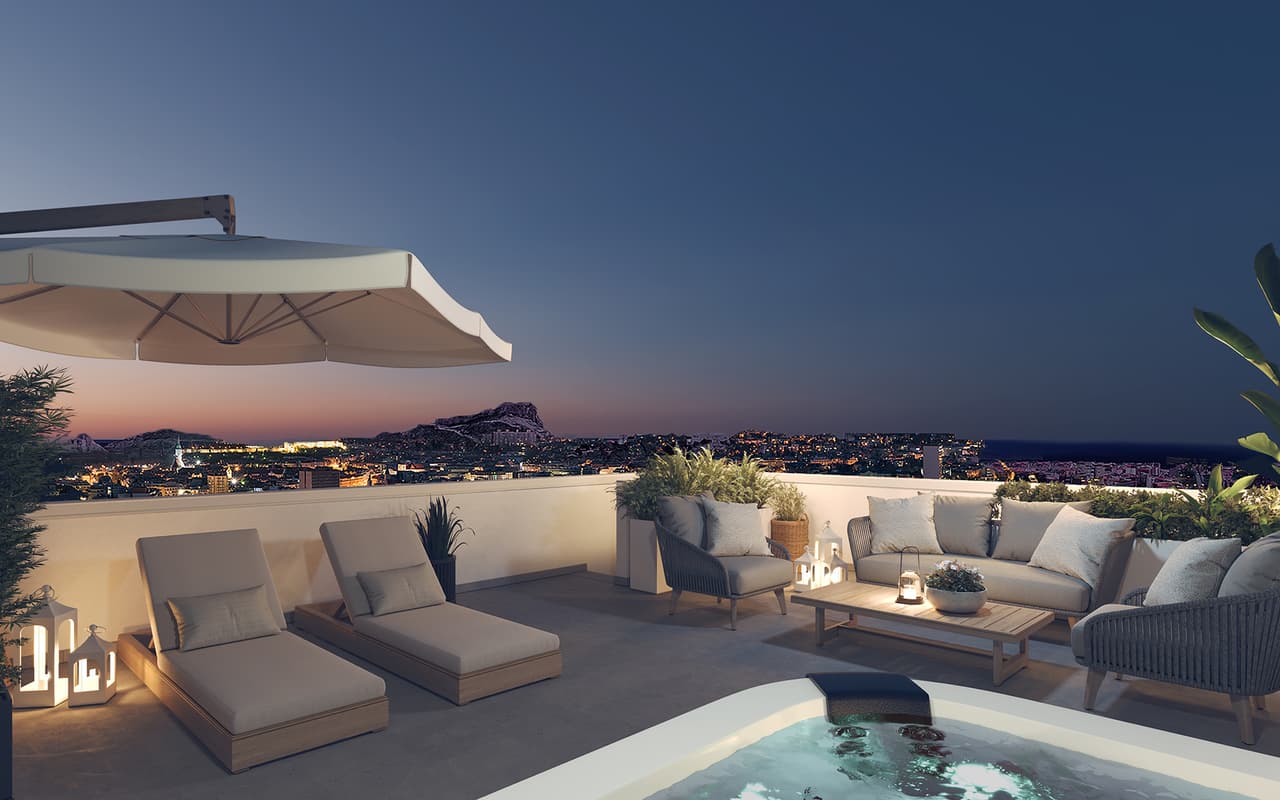 Zdjęcie nieruchomości w Alicante, Costa Blanca Południe – Penthouse with 2 bedrooms, solarium, and shared pool in Alicante (1)